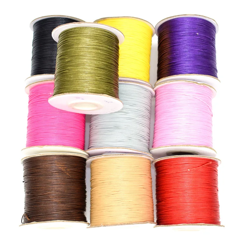 

5/10M 0.5-2.0MM Cotton Cord Waxed Thread String Strap Necklace Rope For Jewelry Making For Shamballa Bracelet Sweat DIY
