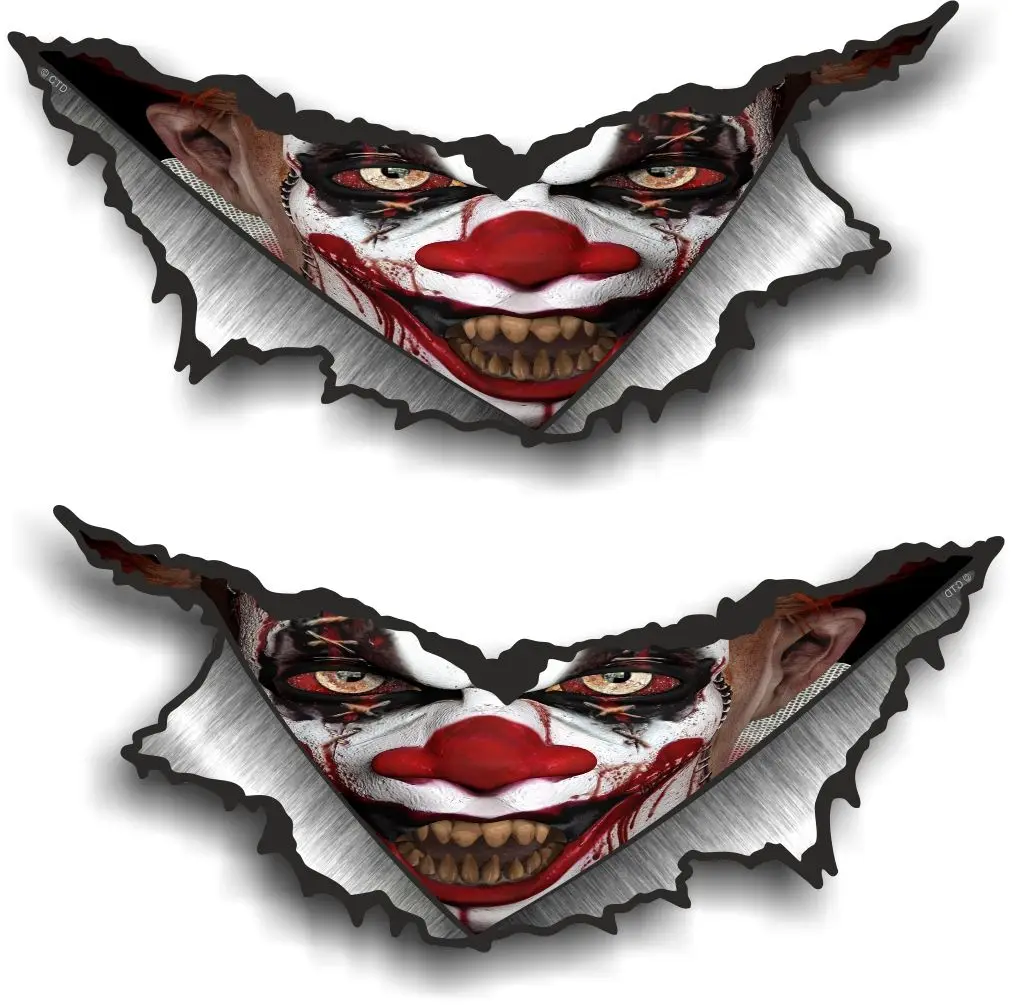 Z1027 #2 шт. Автомобильная наклейка для злого ужаса клоуна Водонепроницаемая Виниловая Наклейка Автомобильные аксессуары наклейка для автомобиля самодельный Стайлинг автомобиля