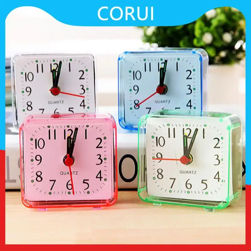 

Operated Morning Alarm Clock Cute Alarm Clock Compact Travel Table Clock Bedside Bedroom Accessories Square Wake Up Clocks Small