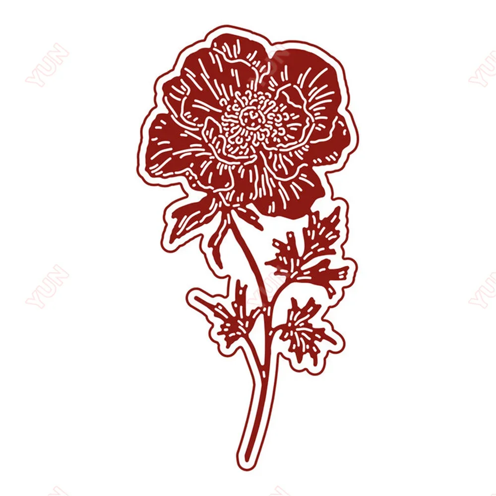 Маленький анемоновый металлический режущий штамп Edge букет Сделай Сам формы для