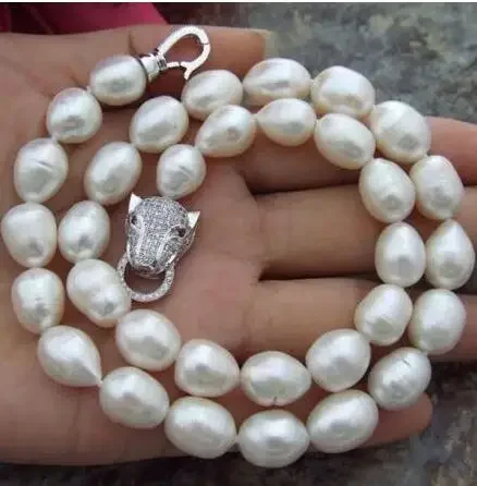Классическое ожерелье из белого пресноводного жемчуга в стиле барокко диаметром