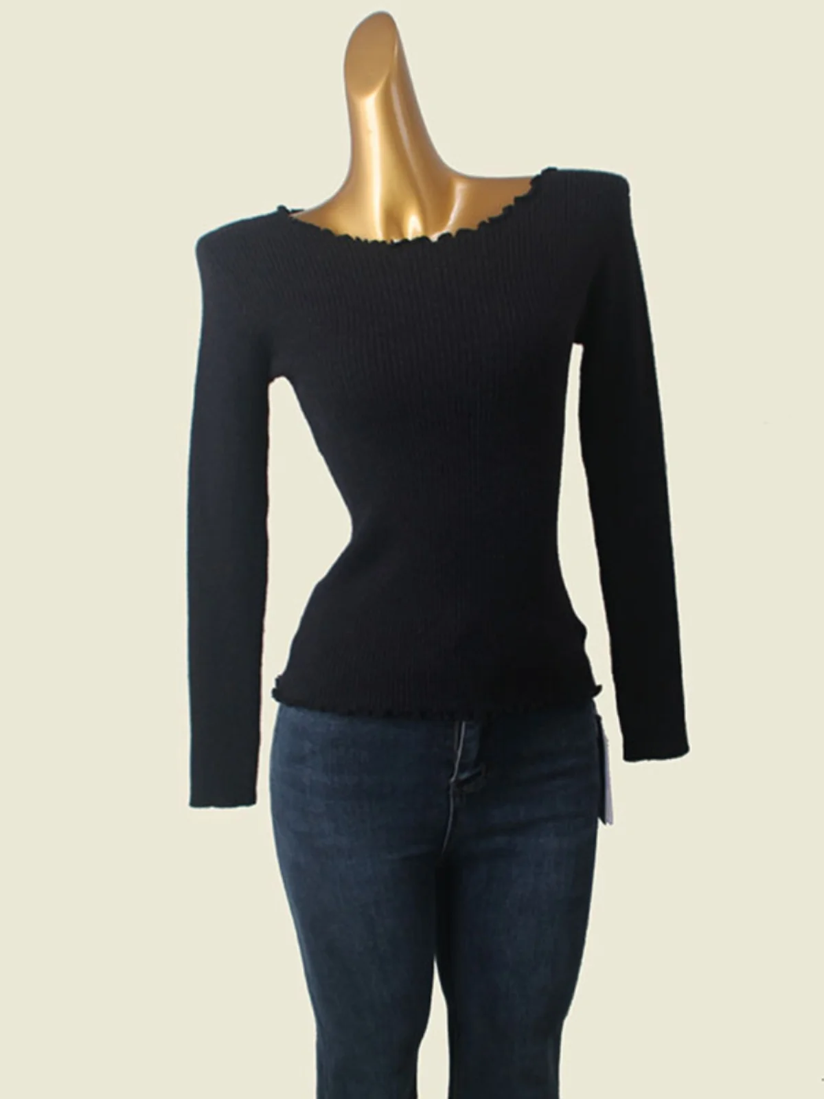 Нижняя рубашка с деревянным воротником-ушанкой Western Sle осенняя облегающая в