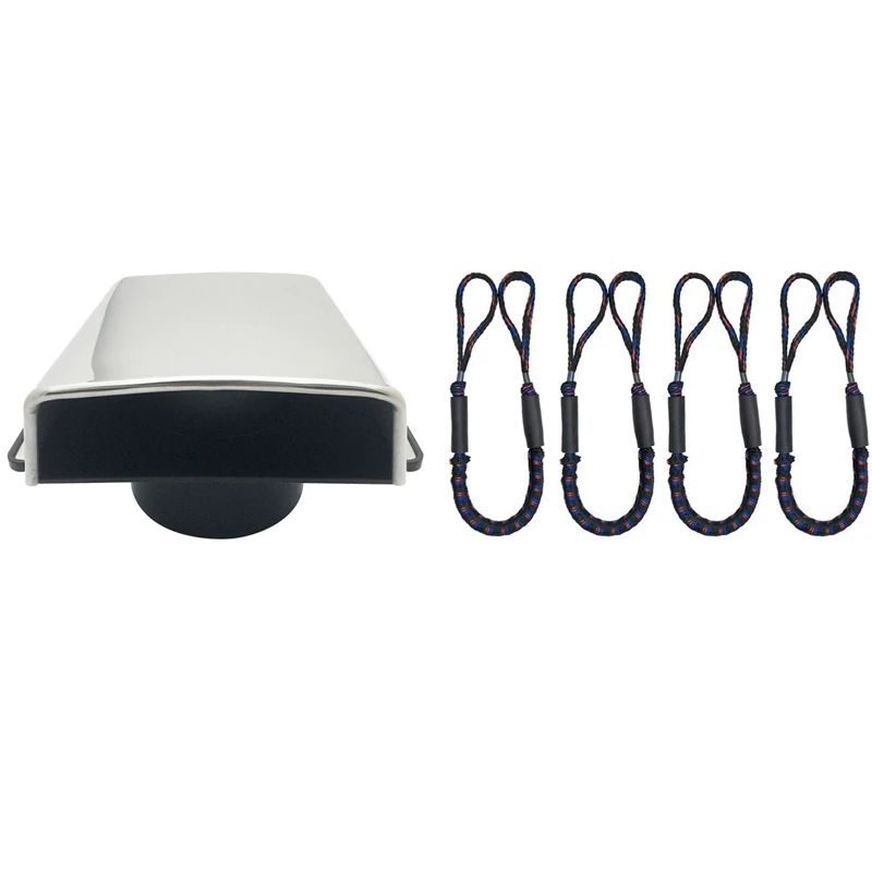 

4Pcs Boating Ropes Boat Mooring Rope & 1x Vent with Nylon Base Marine Stainless Steel 304 Top for Boat Yacht Accessories