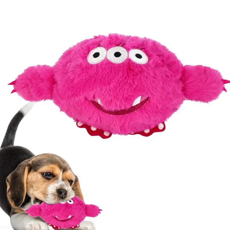 

Squeaky Dog Ball Electric Interactive Puppies Plush Vibrating Fetch Toys USB Interactive Stuffed Bite Toys With 3 Batteries For