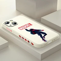 spiderman cartoon avengers for apple iphone 13 12 mini 11 pro xs max xr x 8 7 6s se plus liquid left silicone soft phone case