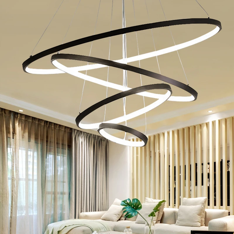 Modern Led Pendant Lights Circle Lighting Cocina Accesorio  Lustre Ring Lamp for Living Room Decoration Bedroom Lustre Fixtures