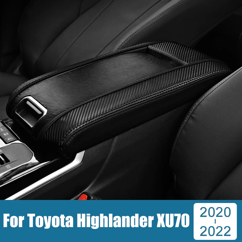

Car Accessories For Toyota Highlander XU70 Kluger 2020-2022 2023 Leather Armrests Storage Box Cover Trim Case Pad Mats Stickers