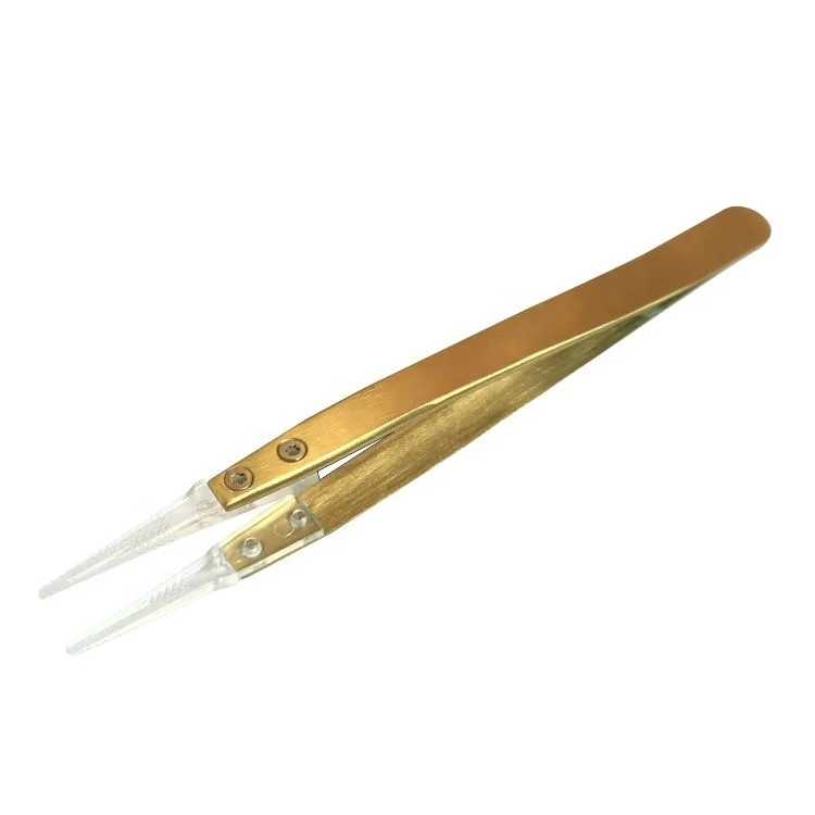 

Achromatic gemstone Tweezers Grooved Tip Transparent plastic head Diamond Making Pick Up Jewellery Photograph Tools
