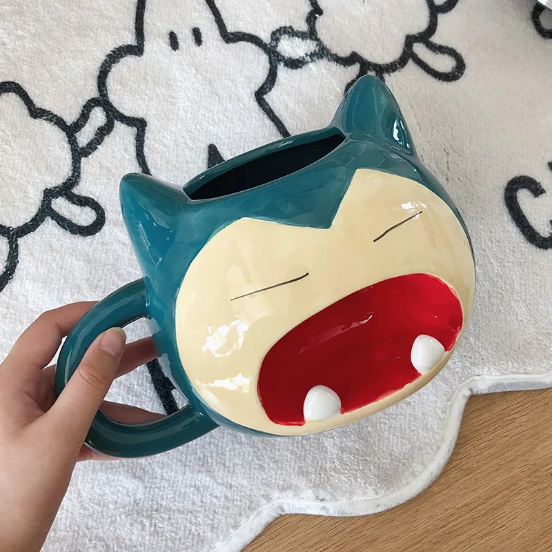

New 3D Snorlax Coffee Mugs with Handle Creative 550mL/1000mL Cartoon Animal Large Capacity Milk Juice Ceramic Cups DropShip