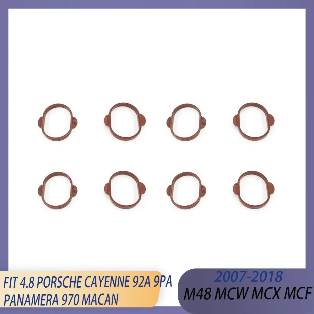 8 шт. комплект прокладок впускного коллектора двигателя, подходит для 4.8T V8 M48 GAS для Porsche CAYENNE 10-16 92A 07-10 9PA PANAMERA 09-16 970 Turbo