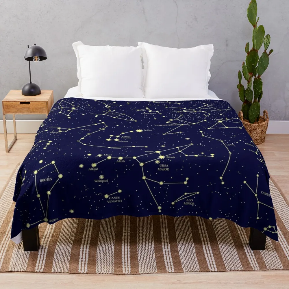 

Constellation Astronomy Star Map Night Sky Throw Blanket Ultra-Soft Micro Fleece blankets for bed blanket fluffy