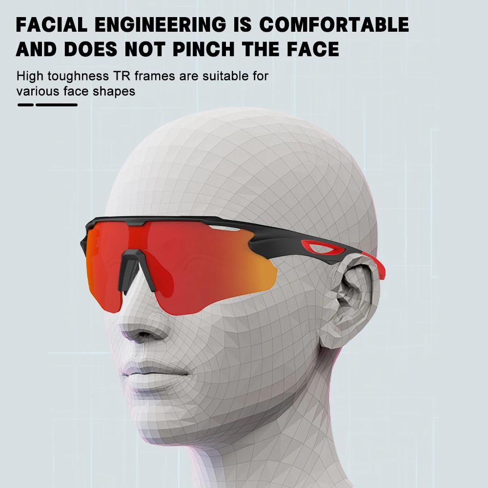 Солнцезащитные очки унисекс для велоспорта поликарбонатные линзы TR-90 материал