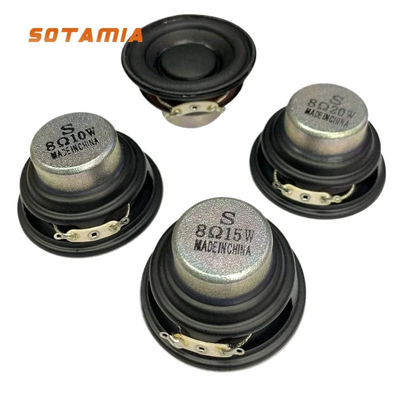 Фото SOTAMIA 2 шт. 2-дюймовые портативные полнодиапазонные аудиодинамики 4/8 Ом 10/15/20 Вт HIFI с длинным ходом мембраны, мощные громкоговорители 4R/8R №1