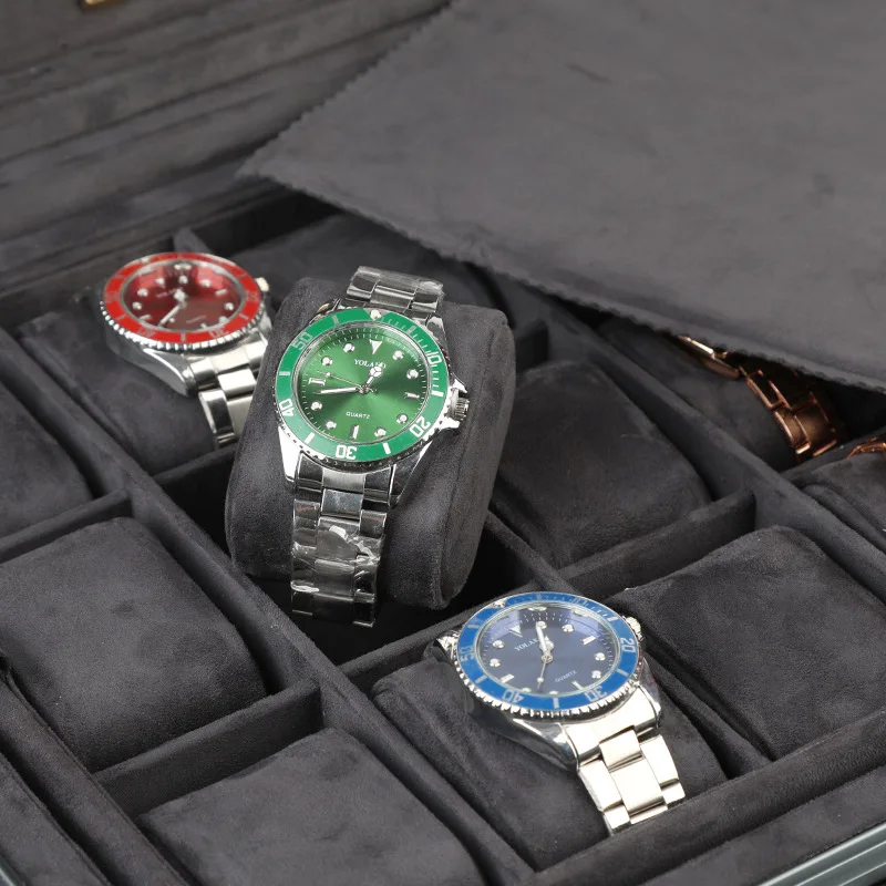 High-grade aluminum alloy watch suitcase portable watch box with lock jewelry exhibition jewelry box large capacity