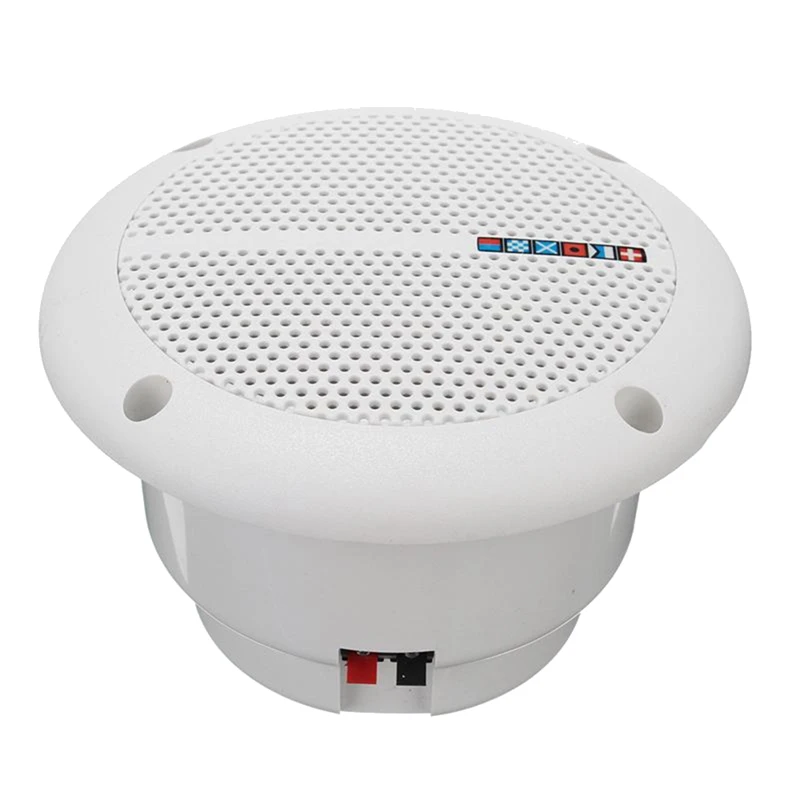 

Hot-1 Pair Waterproof Full Range Marine Boat Ceiling Wall Speakers Lawn Garden Water Resistant Install Speaker