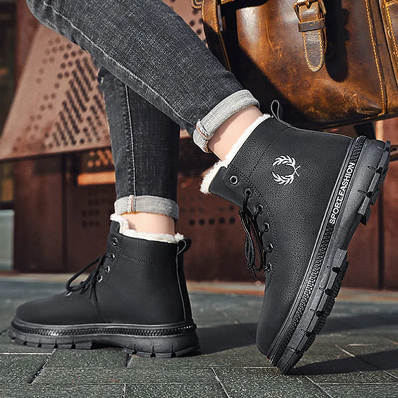 Winter New Outdoor Sports Shoes Plus Velvet Thick Non-slip Snow Boots High Top All-match Warm Comfortable Casual Shoes for Men