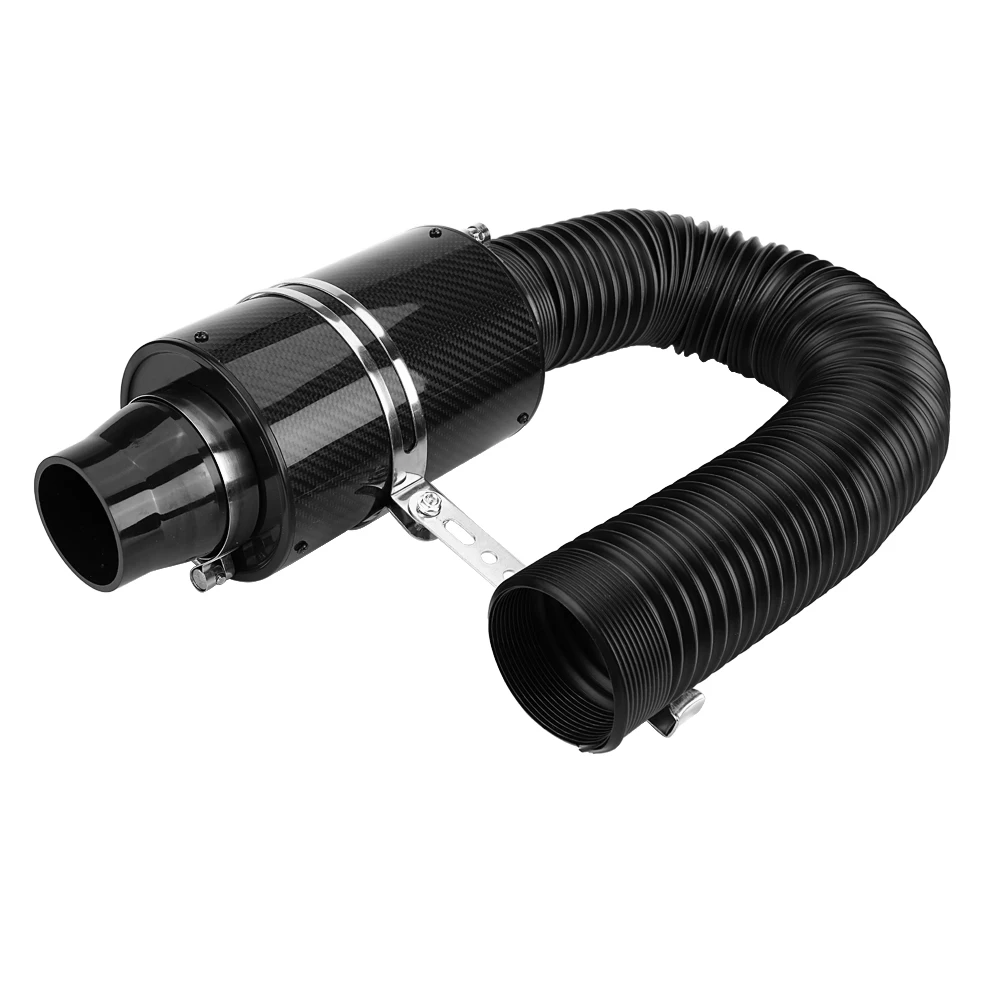 

Car Universal Carbon Fiber High Flow Cold Air Filter System Intake Induction Pipe Hose Kit cold cold cold cold cold