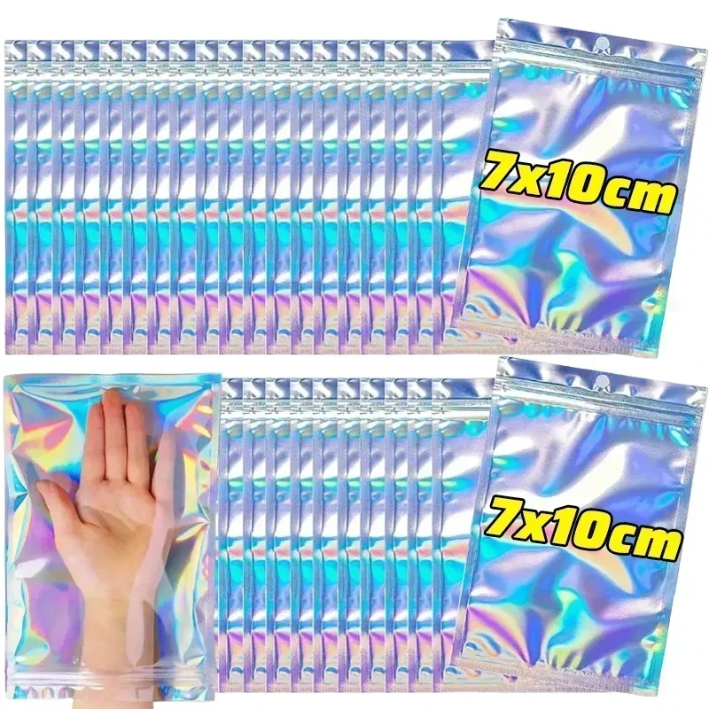 

Голографические пакеты с лазерной застежкой 100 шт