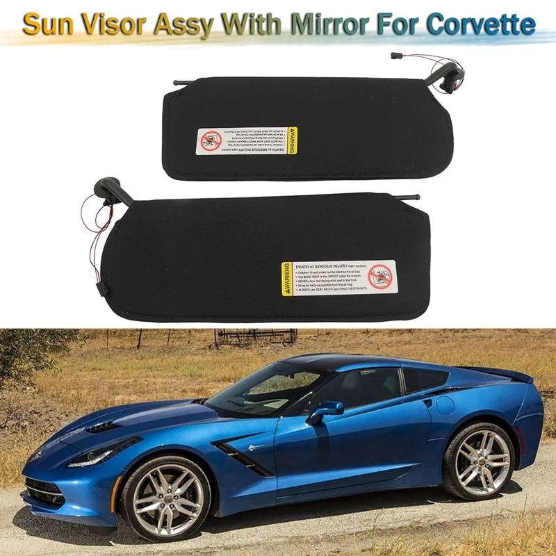 

10442033 10442034 1Pair Car Sun Visors With Mirrors & LED Lights For Chevrolet Corvette 1324015