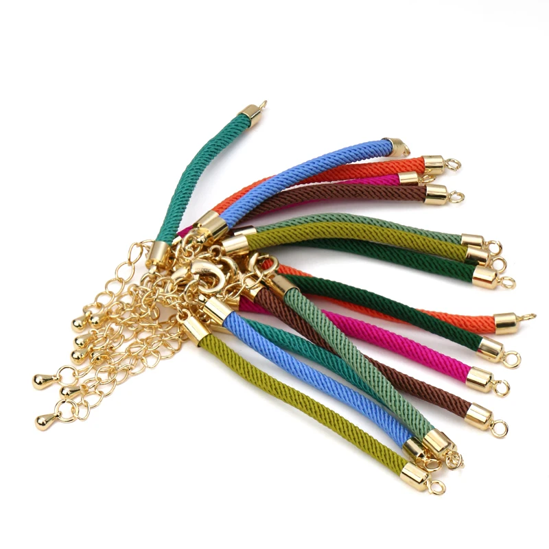 15cm Red Ropes Gold Copper Lobster Buckle Adjustable Rope Bracelet Men's And Women's DIY Jewelry Kernmantle Sister Braceleting