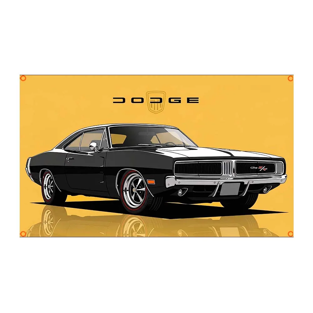 Фото FLAGap 3X5FT Muscle Car Flag Красочный художественный постер Быстрая прочность Дизайн автомобиля для гаража Декоративное настенное искусство №2