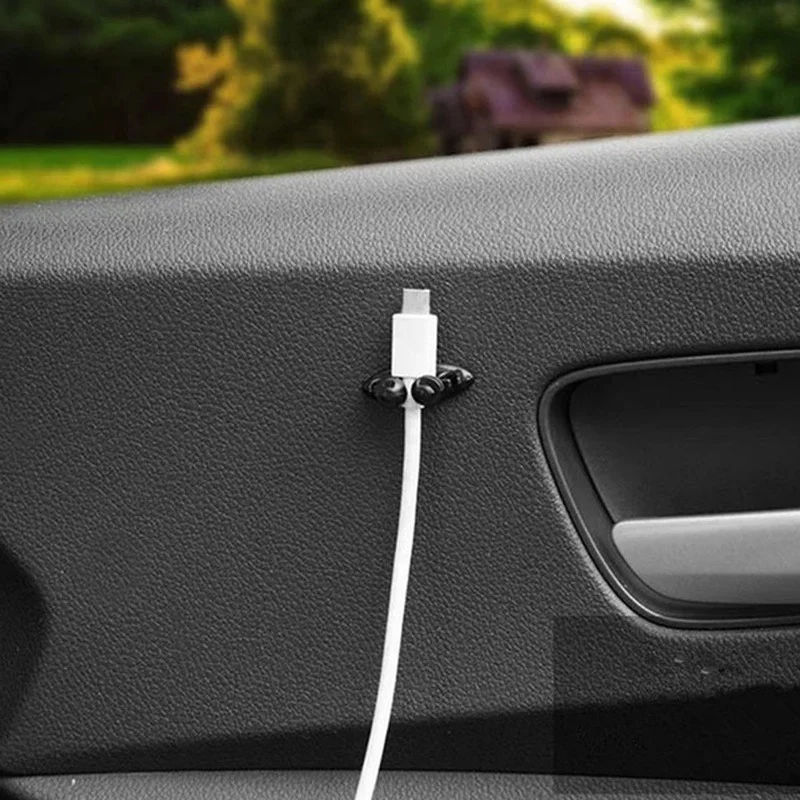 car mobile phone charger cable line organizer clip clamp self adhesive holder manager charger auto interior clasp accessories free global shipping