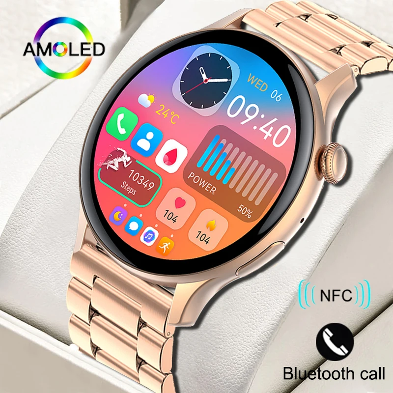 

SACOSDING 2023 New NFC Smart Watch Bluetooth Call AMOLED IP68 Waterproof Blood Pressure Oxygen Tracker Smartwatch Fashion Clock