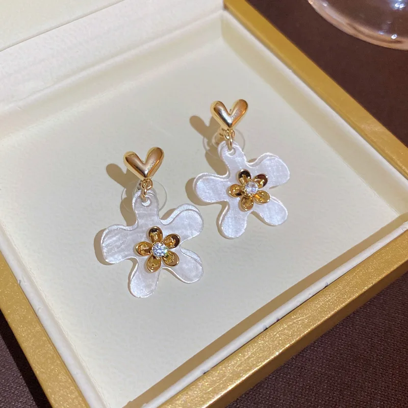 

Beautiful Slice Flower Drop Earrings Korean Style 2022 New Fashion Jewelry For Women