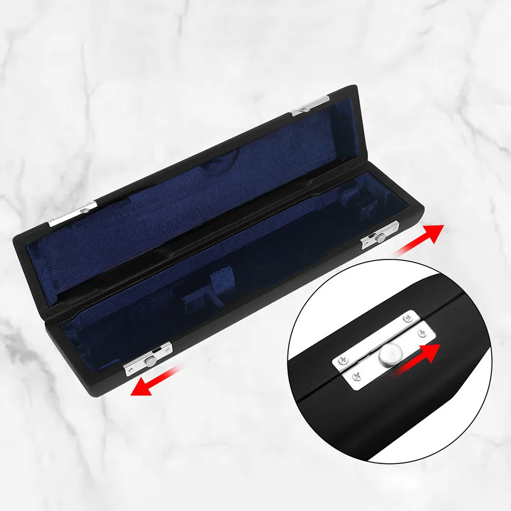 

Portable 16 Hole Flute Storage Box Leather Case Black Set With Bag Strap Woodwind Instruments Parts Accessories 40.5x9.6x6cm