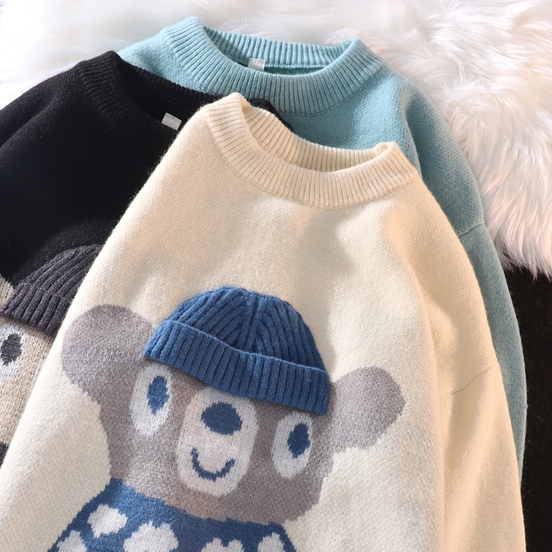 

Hip Hop Knitwear Women's Sweaters 2022 Harajuku Fashion Cartoon Loose Tops Casual Streetwear Pullover Sweaters