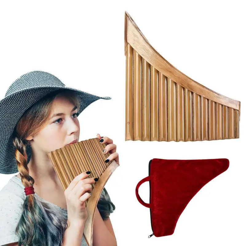 

15 Pipes Panpipes Pan Pipes G Key Panpipes Pan Flute Panpipes Wooden Chinese Traditional Instrument 440 Hz G4-G6 With Carrying