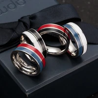 two color rotatable decompression couple ring new fashion temperament simple cold wind ring trend personality high end jewelry