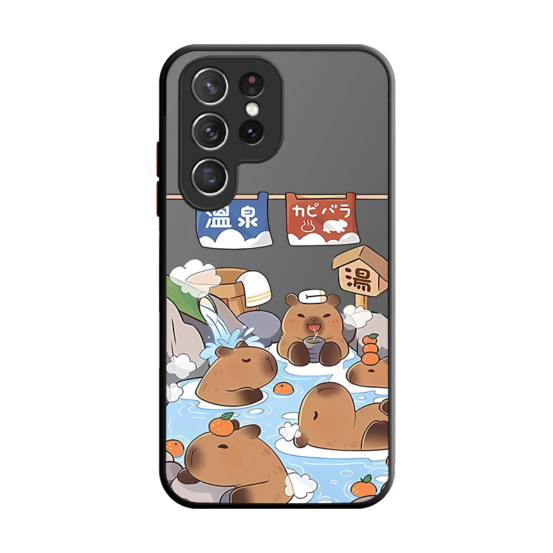 Cartoon Kapibala Soft Case For Samsung Galaxy S24 S23 S22 Ultra S21 S20 FE S10 Plus A15 A25 A35 A55 5G Note 20 10 Silicone Cover