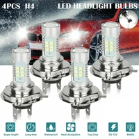 4x h4 9003 hb2 led headlight bulbs conversion kit high low beam replace halogen led light emitting diode