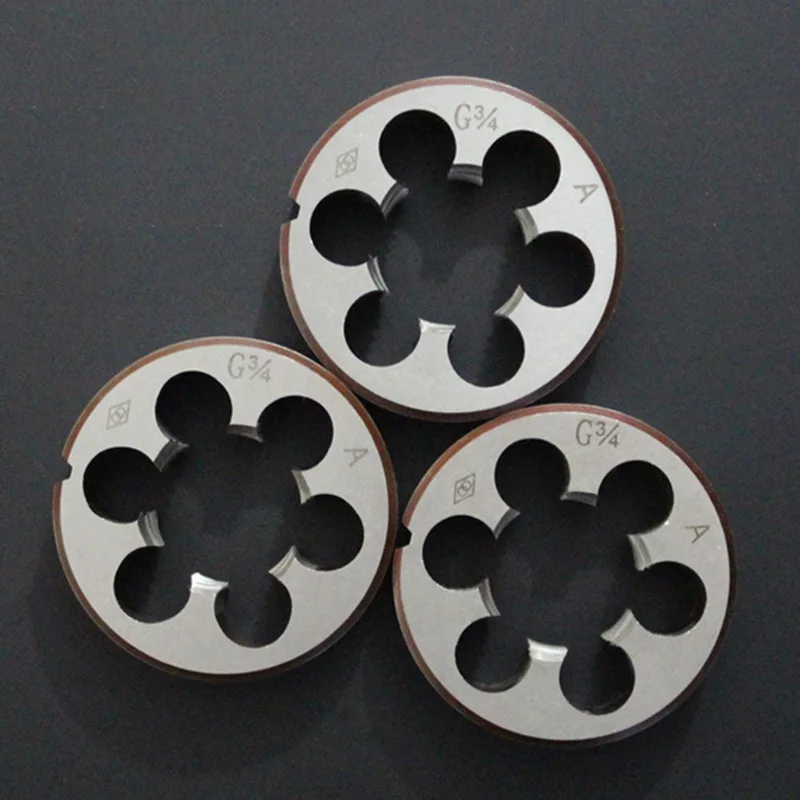 

1Pcs HSS Pipe Threads Round Dies BSP 1/8 1/4 3/8 1/2 3/4 HSS High Speed Steel Pipe Thread BSP Round Die Hand Tools Tap Die