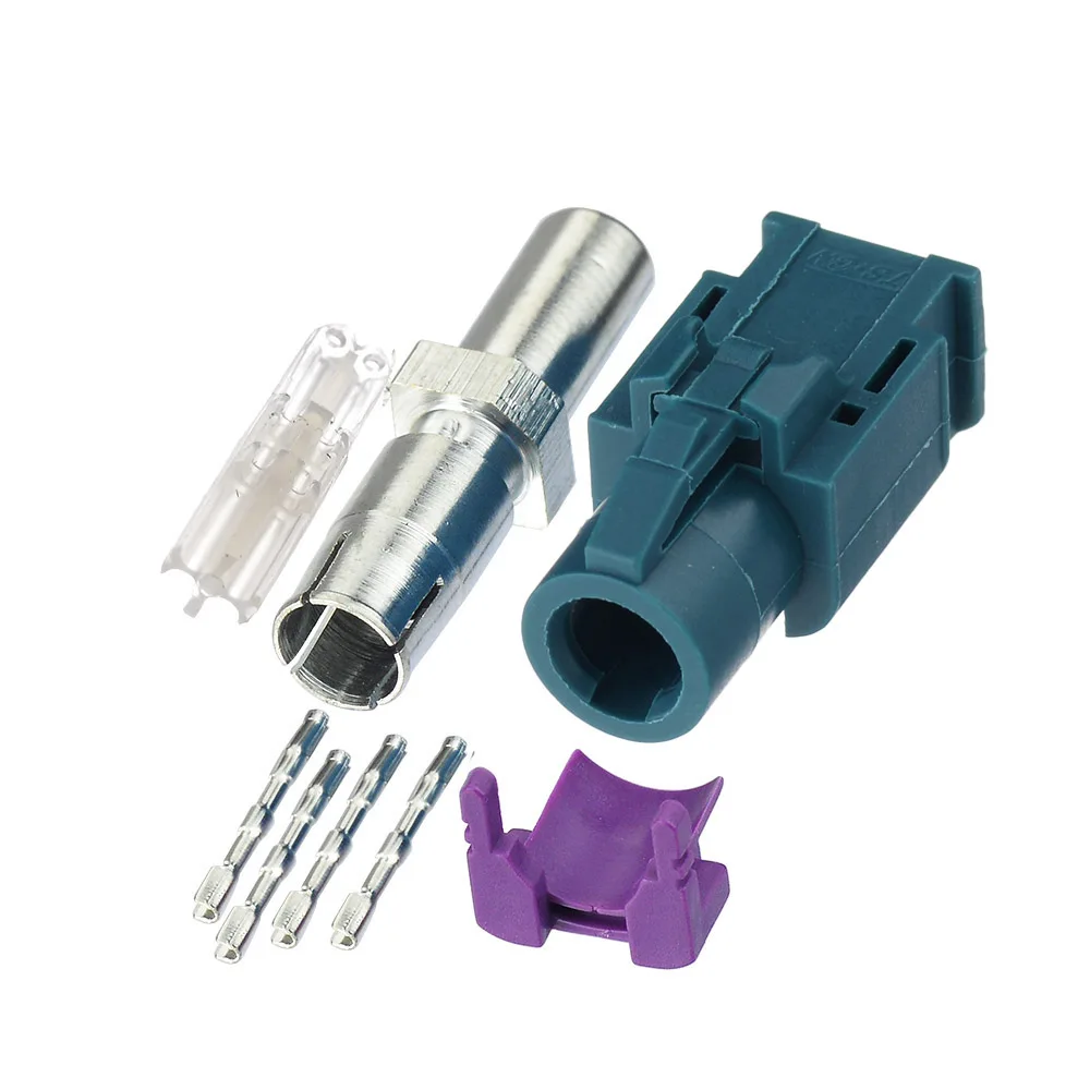 Eightwood Car Vihicle Fakra HSD LVDS 4-контактный разъем Код A Черный/9005 Z Waterblue/5021 Мужская вилка