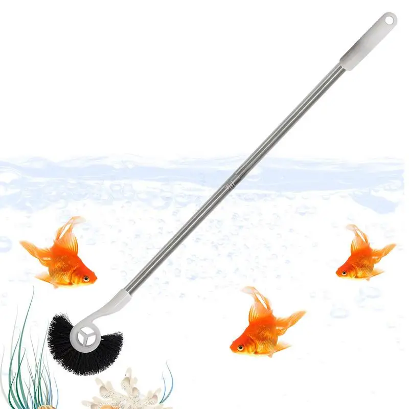

Fish Tank Cleaning Brush Long Handle Aquarium Cleaning Tool Fish Pond Glass Wipe Clean Brush Without Dead Ends For Aquarium Pool