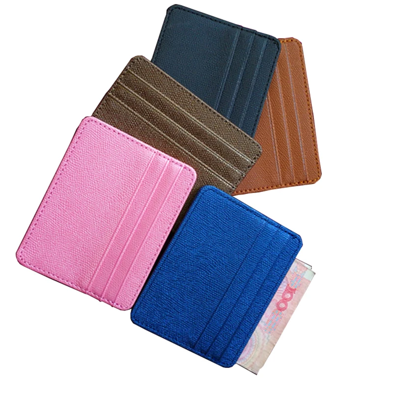 New Unisex Red Card Holder Slim Bank Credit ID Cards Coin Pouch Case Bag Wallets Organizer Women Men Thin Business Small Wallet
