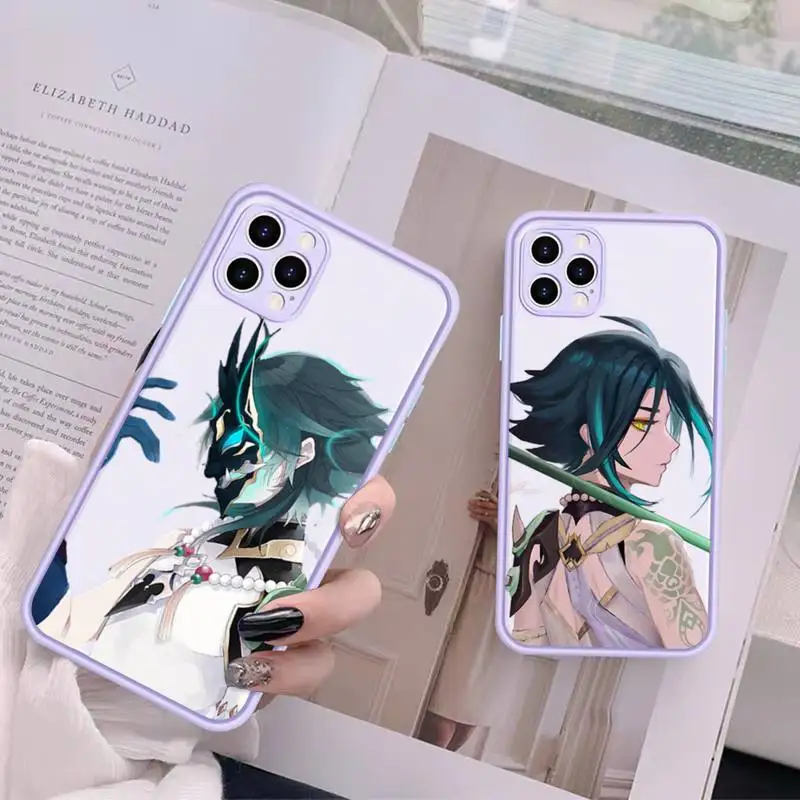 

Xiao Genshin Impact Phone Case for iPhone X XR XS 7 8 Plus 11 12 13 pro MAX 13mini Translucent Matte Case