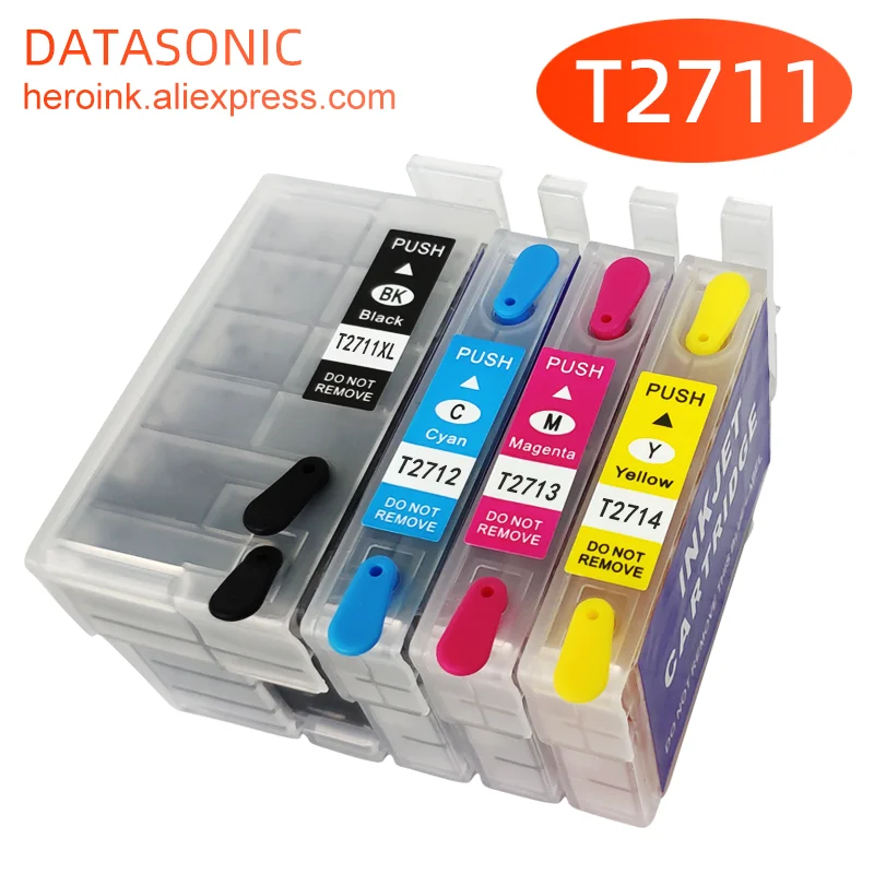 

1set 2711 T2711 27XL refillable ink cartridge for Epson WorkForce WF-3620DWF 3640DTWF 7110DTW 7610DWF 7620 wf7710 7720 Ink