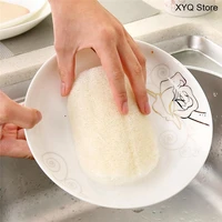 1pcs kitchen accessories wash cloths natural loofah to oily brush bowl brush pot scouring pad cleaning brush