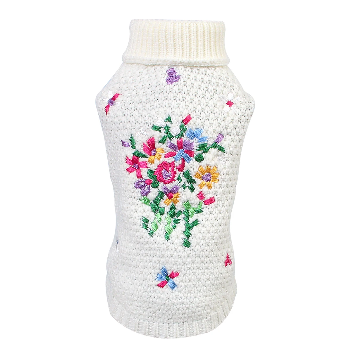 

Dog Floral Sweater Pet Dog Puppy Coat Apparel Knit Clothes Warm Knitwear