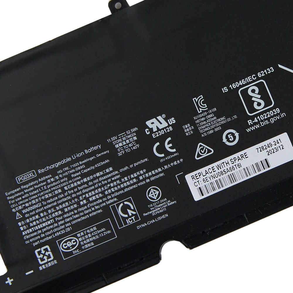 Сменный аккумулятор премиум-класса PG03XL 52 5 Втч для HP TPN-Q229 TPN-C141 DK0131TX TPN-Q241 Shadow Elf 5/6