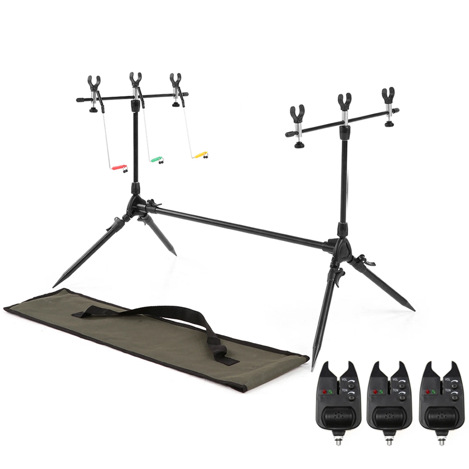 Folding Bracket Adjustable Retractable Carp Fishing Rod Pod Stand Holder Fishing Pole Pod Stand Swingers Indicators