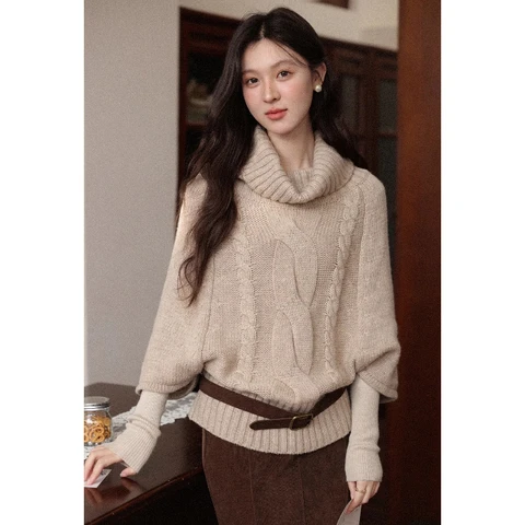 ALXNAN женские свитера хаки