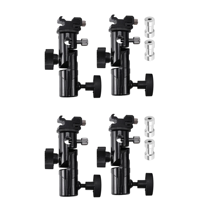 

Botique-4Pack Camera Flash Speedlite Mount Swivel Light Stand Bracket With Umbrella Reflector Holder For Camera DSLR Nikon Canon