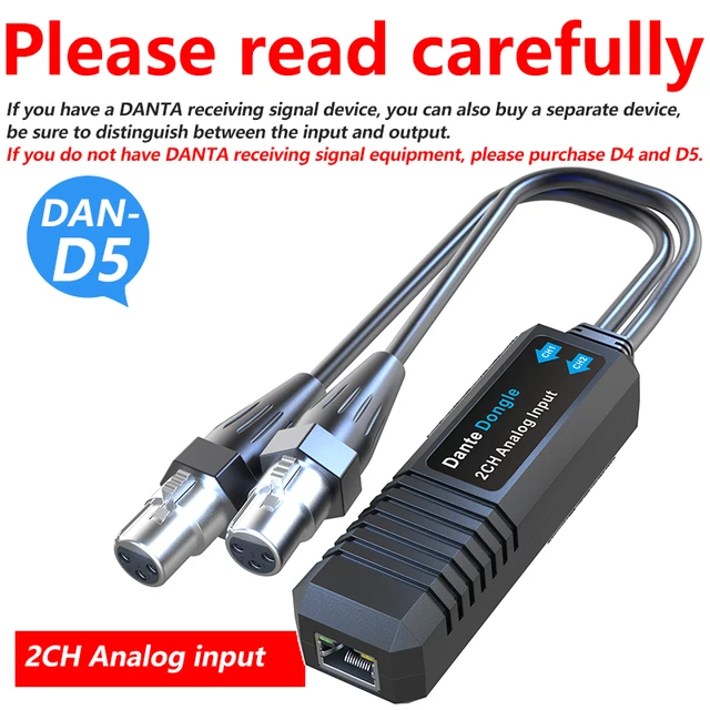 24-bit Audio Converter Dante 2-Channel Analog Input Dongle (LNK-DAN-D5 ...