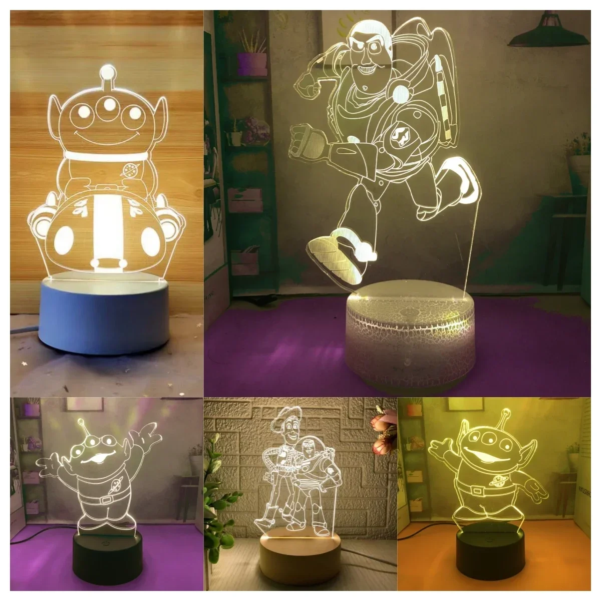 

Disney История игрушек Базз светильник пришельцев 3d лампа для детей светодиодная ночник для детской спальни декоративная настольная лампа Рождественские подарки