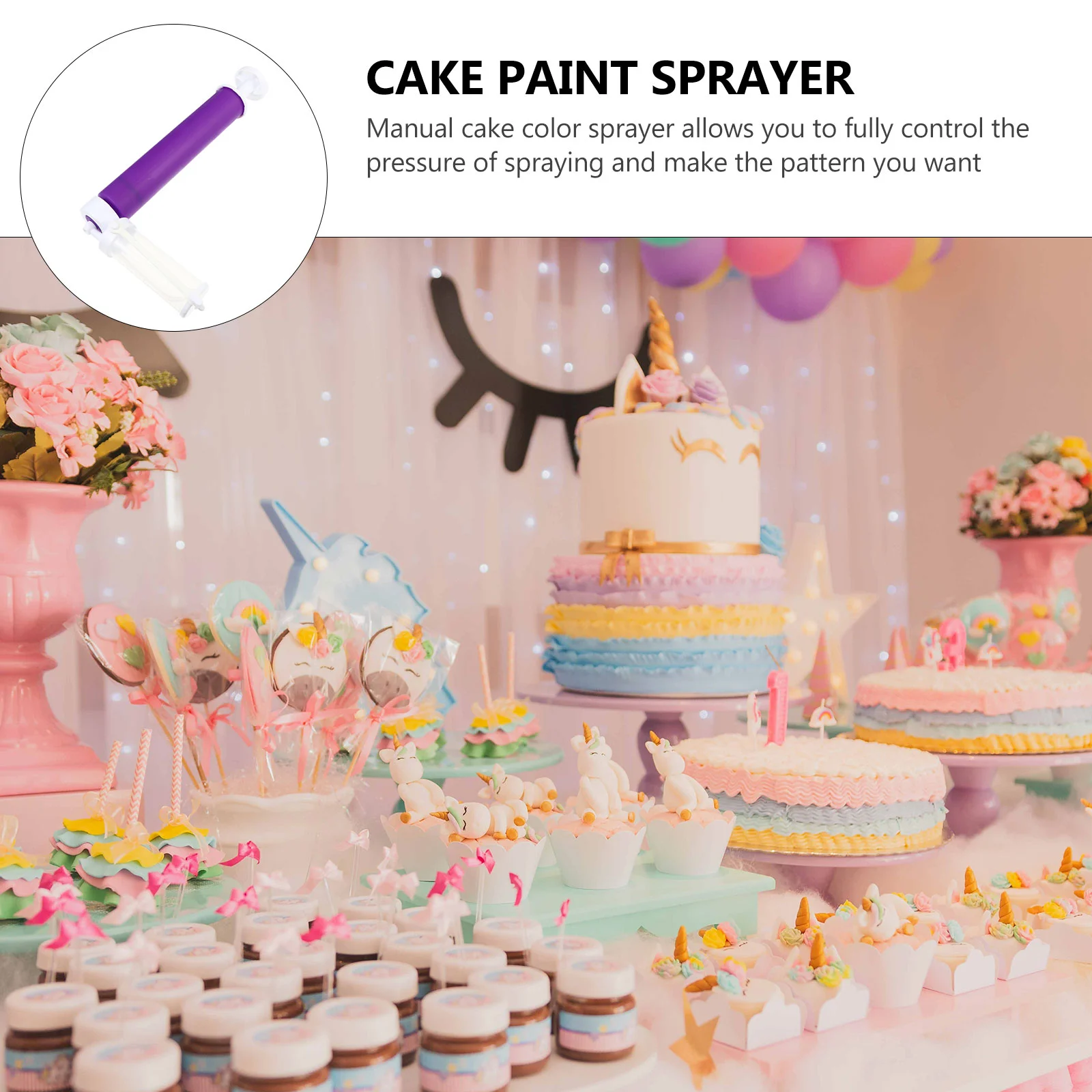 

Cake Airbrush Decorating Tools Duster Sprayer Coloring Manual Baking Cakes Pastry Color Spray Tube Dusting Injector Dessert