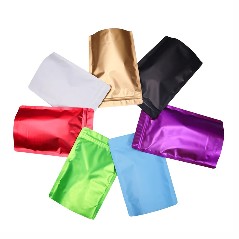 

100pcs Thick Matte Black White Heat Sealable Stand Up Pouches Coffee Tea Food Smell Proof Zip Lock Aluminum Foil Package Bags